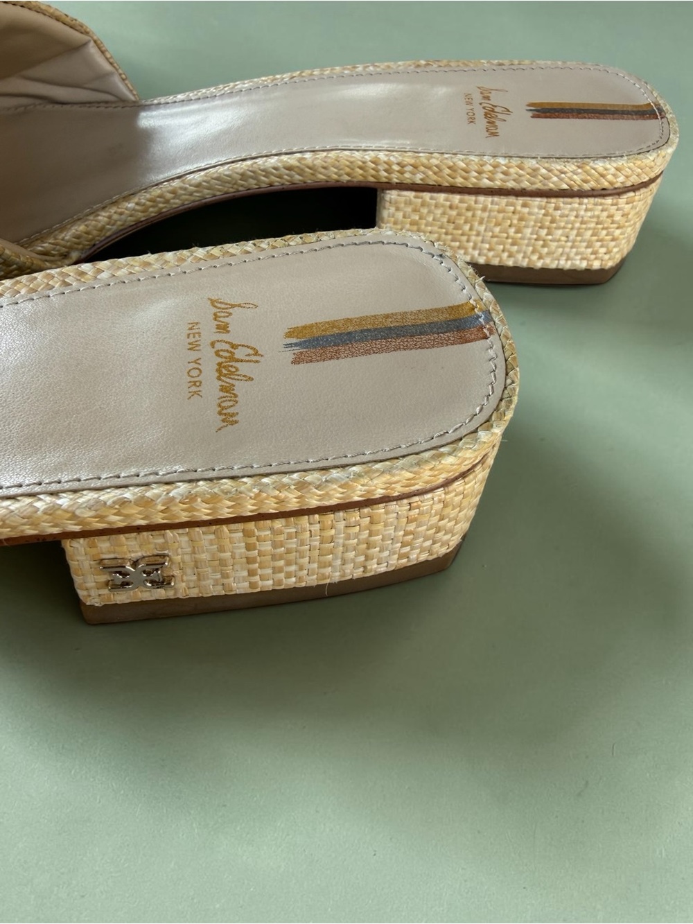 Sam Edelman Raffia Deacon Buckle Slide Sandals - Size 8.5 - Picture 9 of 14
